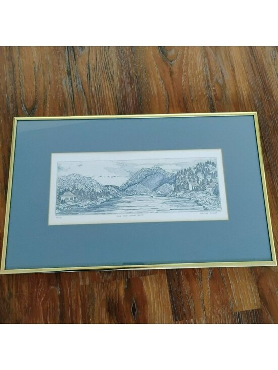 Christine Schmidt Other - Christine Schmidt Etching "Long Pond Looking South" Framed Limited Ed 47/100